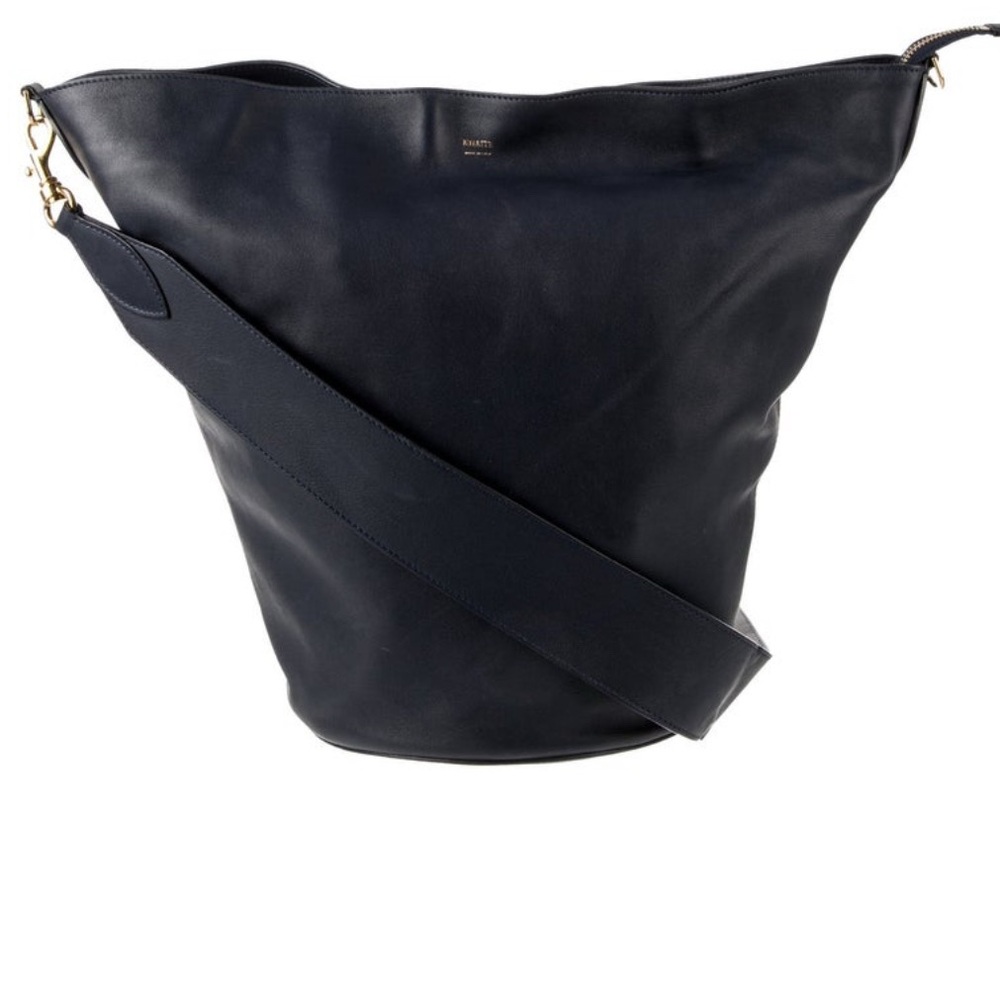 Khaite Large Navy Bucket Bag
